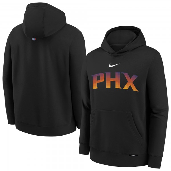 Подростковая Phoenix Suns Nike Black 2025/26 City Edition Club Fleece Pullover Hoodie
