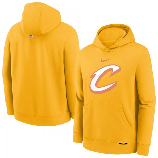 Подростковая Cleveland Cavaliers Nike Yellow 2025/26 City Edition Club Fleece Pullover Hoodie