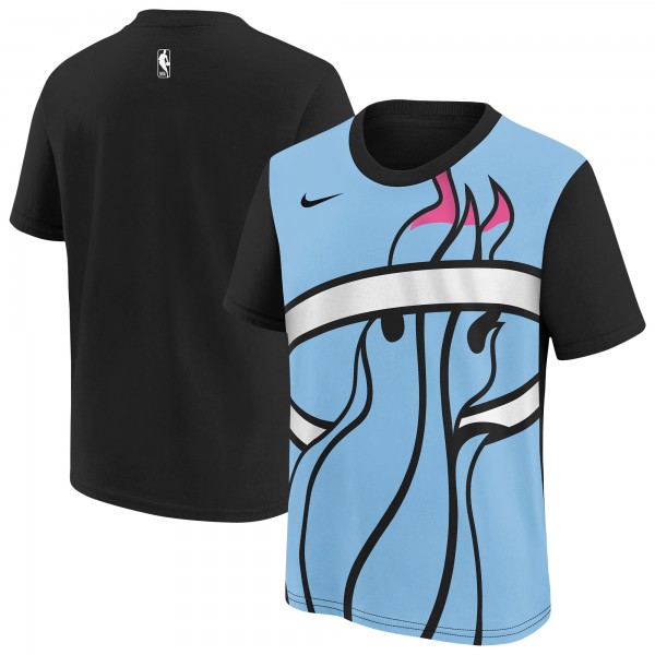 Подростковая Miami Heat Nike Light Blue/Black 2025/26 City Edition Max90 T-Shirt