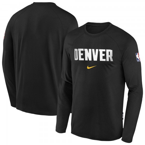 Подростковая Denver Nuggets Nike Black 2025/26 City Edition Dri-Fit Long Sleeve Game Top