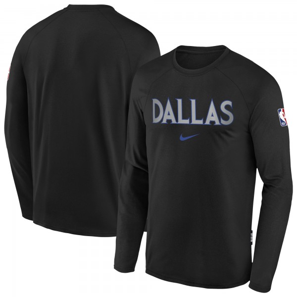 Подростковая Dallas Mavericks Nike Black 2025/26 City Edition Dri-Fit Long Sleeve Game Top