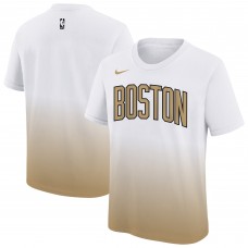 Подростковая Boston Celtics Nike White/Gold 2025/26 City Edition Max90 T-Shirt