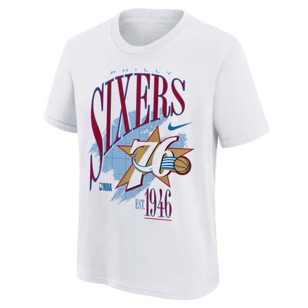 Подростковая Philadelphia 76ers Nike White Hardwood Classics Champs Max90 T-Shirt
