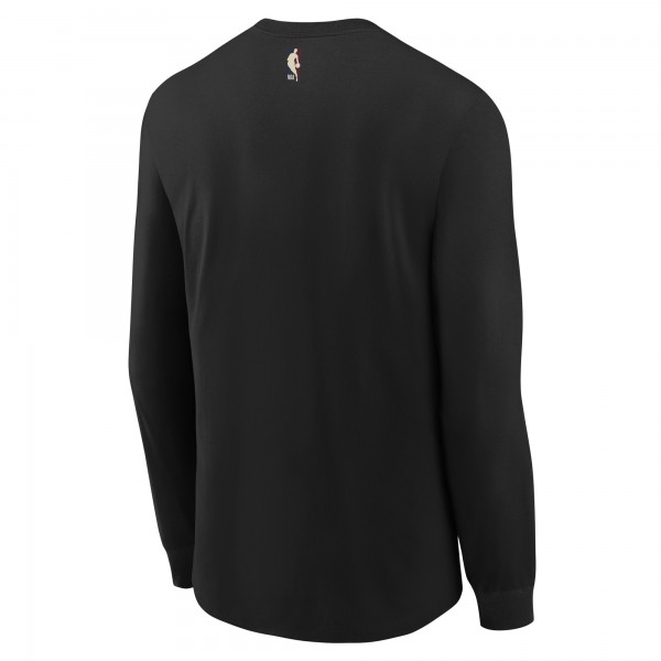 Подростковая Philadelphia 76ers Nike Black Hardwood Classics Essential Logo Max90 Long Sleeve T-Shirt