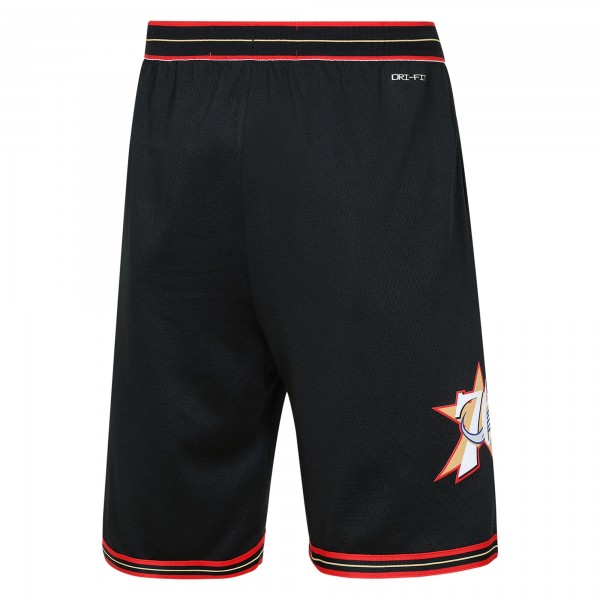 Подростковая Philadelphia 76ers Nike Black Hardwood Classics Dri-FIT Swingman Shorts