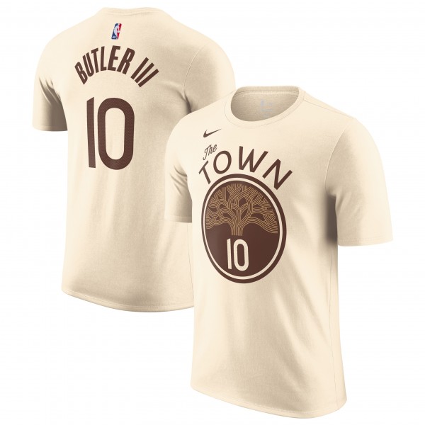 Unisex Golden State Warriors Jimmy Butler III Nike Tan 2025/26 City Edition Name & Number T-Shirt - City Edition