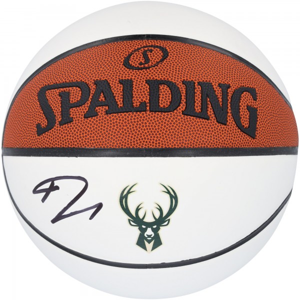 Giannis Antetokounmpo Milwaukee Bucks Autographed Fanatics Authentic Spalding White Panel Basketball