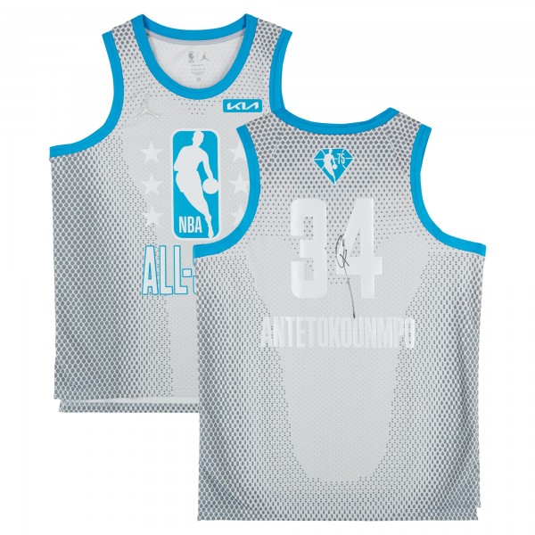Giannis Antetokounmpo Milwaukee Bucks Autographed Fanatics Authentic Jordan Brand 2021-22 All-Star Swingman Jersey