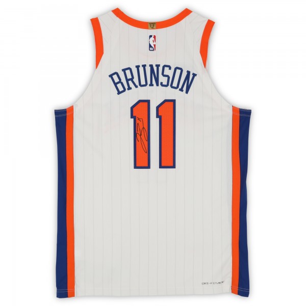 Jalen Brunson New York Knicks Autographed Fanatics Authentic White Nike 2024-25 City Edition Authentic Jersey