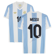 Джерси с автографом Lionel Messi Argentina National Team Fanatics Authentic Light Blue/White adidas 50th Anniversary