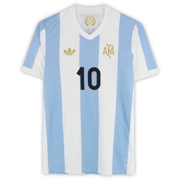 Джерси с автографом Lionel Messi Argentina National Team Fanatics Authentic Light Blue/White adidas 50th Anniversary