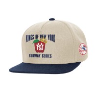New York Yankees Mitchell & Ness Cream Subway Series Matchup Pro Pinch Snapback