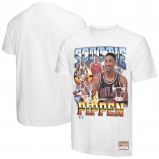 Футболка Chicago Bulls Scottie Pippen Mitchell & Ness White Hardwood Classics Commemorative Player Collage