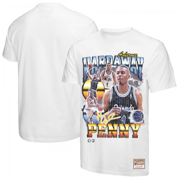 Футболка Orlando Magic Penny Hardaway Mitchell & Ness White Hardwood Classics Commemorative Player Collage