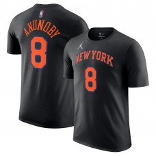 Unisex New York Knicks OG Anunoby Jordan Brand Black Name & Number T-Shirt - Statement Edition