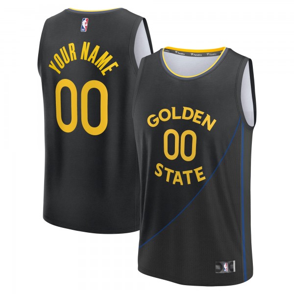 Подростковая Golden State Warriors Fanatics Black Fast Break Custom Replica Jersey - Statement Edition