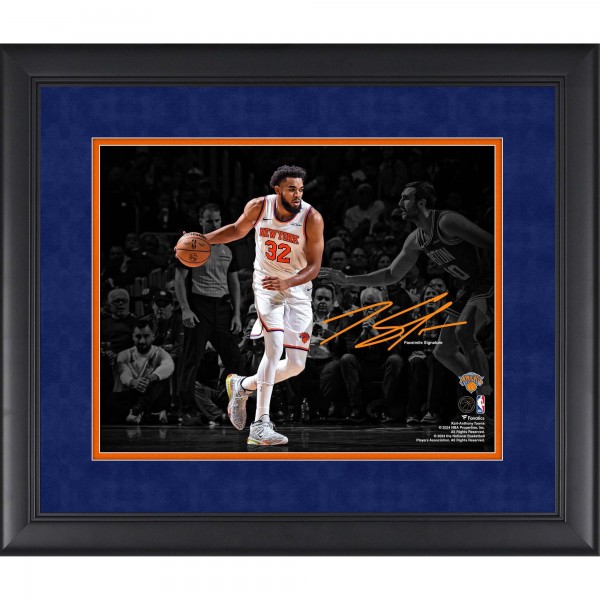 Karl-Anthony Towns New York Knicks Facsimile Signature Fanatics Authentic Framed 11 x 14 Spotlight Photograph
