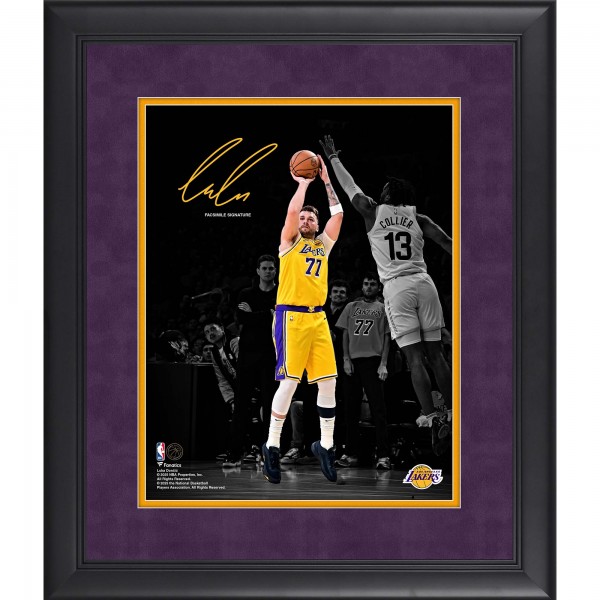 Luka Dončić Los Angeles Lakers Facsimile Signature Fanatics Authentic Framed 11 x 14 Spotlight Photograph