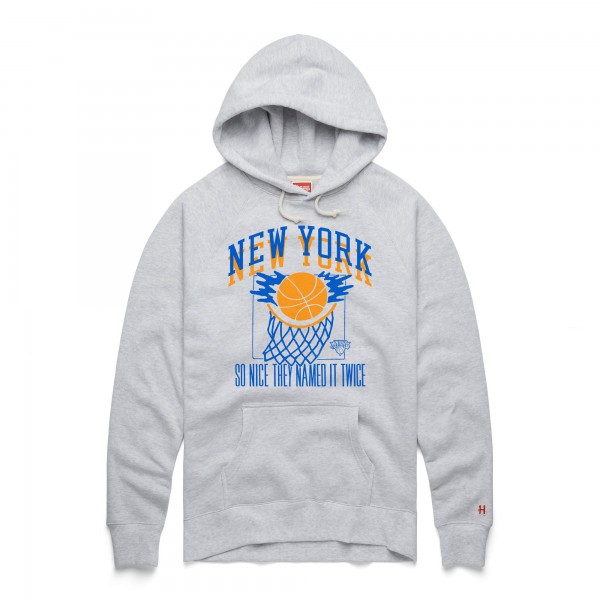 Unisex New York Knicks Homage Ash Hometown Edition Tri-Blend Raglan Pullover Hoodie