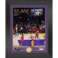 Los Angeles Lakers LeBron James Highland Mint 13 x 16 50,000 Career Points Bronze Coin Photo Mint
