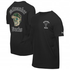 Milwaukee Bucks New Era Black Sugar Skulls T-Shirt