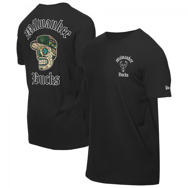 Milwaukee Bucks New Era Black Sugar Skulls T-Shirt