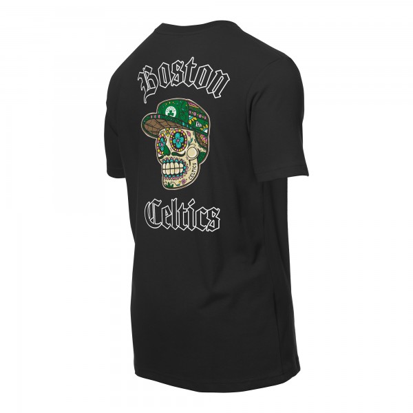 Boston Celtics New Era Black Sugar Skulls T-Shirt