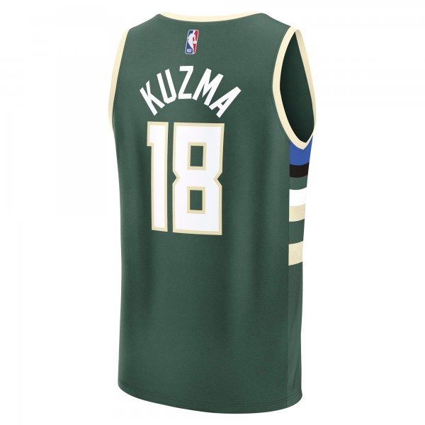 Джерси Milwaukee Bucks Kyle Kuzma Fanatics Hunter Green Fast Break Replica Player - Icon Edition