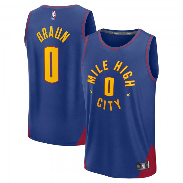 Джерси Denver Nuggets Christian Braun Fanatics Blue Fast Break Replica Player - Statement Edition