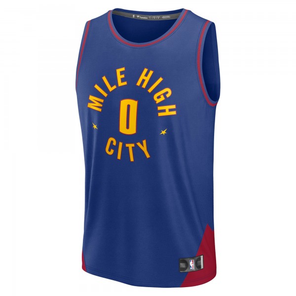 Джерси Denver Nuggets Christian Braun Fanatics Blue Fast Break Replica Player - Statement Edition