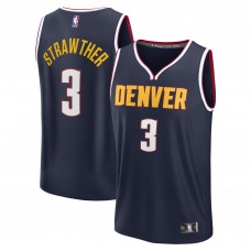 Джерси Denver Nuggets Julian Strawther Fanatics Navy Fast Break Replica Player - Icon Edition