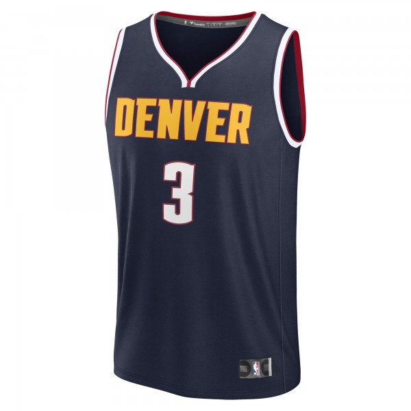 Джерси Denver Nuggets Julian Strawther Fanatics Navy Fast Break Replica Player - Icon Edition