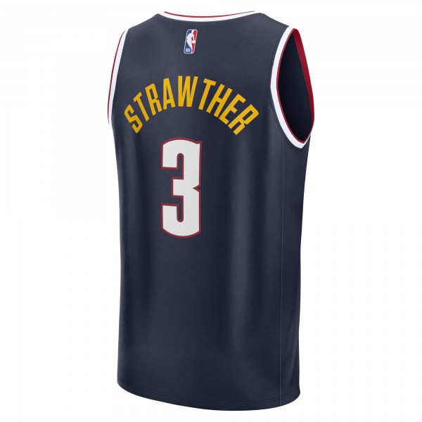 Джерси Denver Nuggets Julian Strawther Fanatics Navy Fast Break Replica Player - Icon Edition