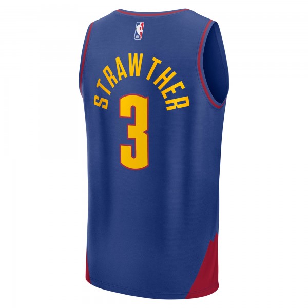 Джерси Denver Nuggets Julian Strawther Fanatics Blue Fast Break Replica Player - Statement Edition