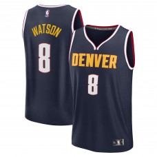Джерси Denver Nuggets Peyton Watson Fanatics Navy Fast Break Replica Player - Icon Edition