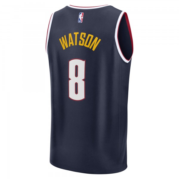 Джерси Denver Nuggets Peyton Watson Fanatics Navy Fast Break Replica Player - Icon Edition