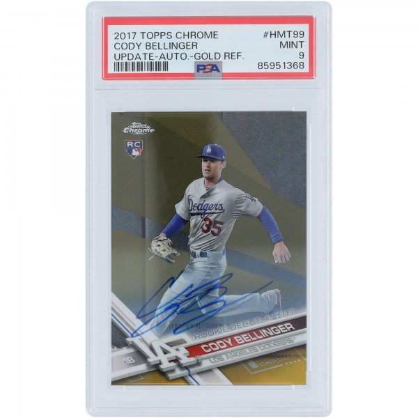 Cody Bellinger Los Angeles Dodgers Autographed 2017 Topps Chrome Update Gold Refractor #HMT99 #46/50 PSA Authenticated 9 Rookie Card