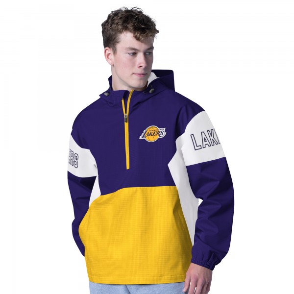 Толстовка на короткой молнии Los Angeles Lakers G-III Sports by Carl Banks Purple/Gold Tailgate