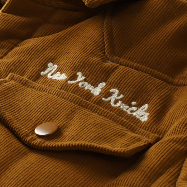 Куртка New York Knicks G-III Sports by Carl Banks Tan Triumph Corduroy Chainstitch Quilted Full-Snap
