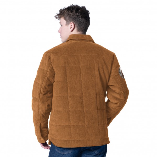 Golden State Warriors G-III Sports by Carl Banks Tan Triumph Corduroy Chainstitch Quilted Full-Snap Jacket