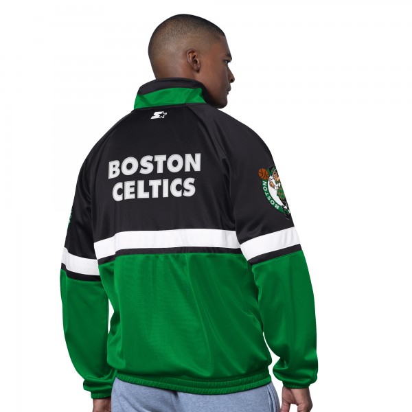 Boston Celtics Starter Kelly Green/White The Veteran Tricot Track Raglan Full-Zip Jacket