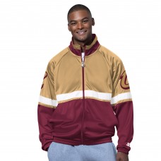 Cleveland Cavaliers Starter Wine/White The Veteran Tricot Track Raglan Full-Zip Jacket