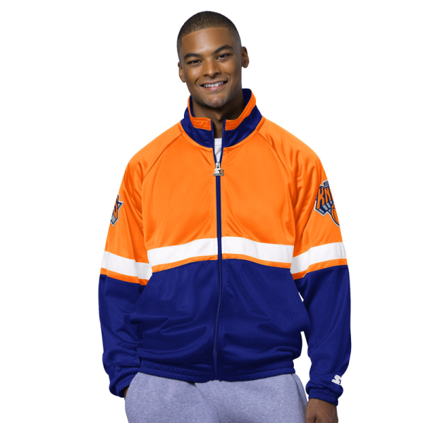 Куртка New York Knicks Starter Blue/White The Veteran Tricot Track Raglan Full-Zip