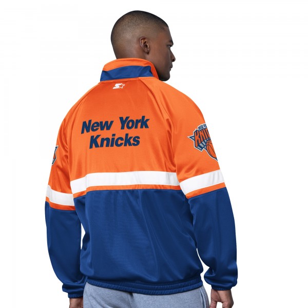 New York Knicks Starter Blue/White The Veteran Tricot Track Raglan Full-Zip Jacket