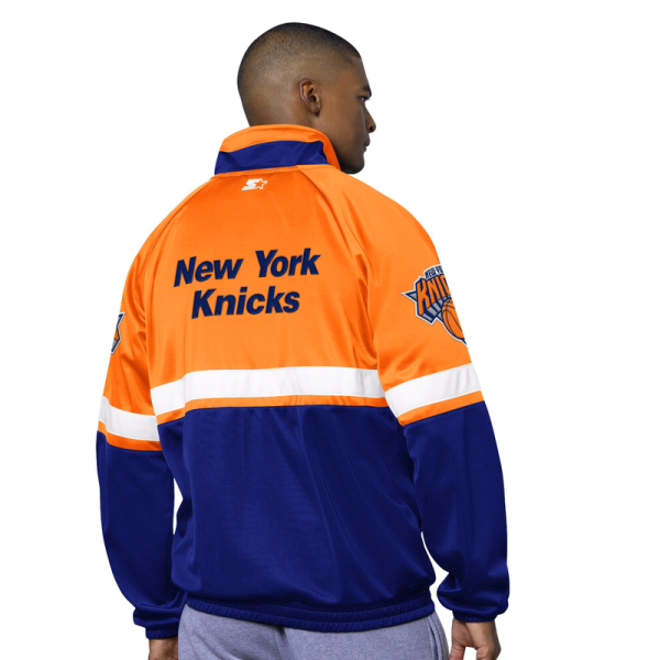 Куртка New York Knicks Starter Blue/White The Veteran Tricot Track Raglan Full-Zip