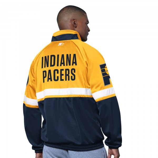 Indiana Pacers Starter Navy/White The Veteran Tricot Track Raglan Full-Zip Jacket