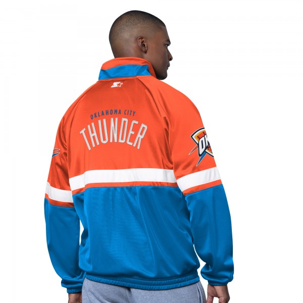 Кофта на молнии Oklahoma City Thunder Starter Blue/White The Veteran Tricot Track Raglan