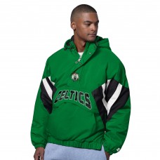 Boston Celtics Starter Green The Line Up Oxford Crinkle Half-Zip Hooded Jacket