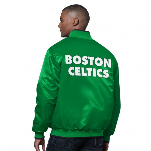 Boston Celtics Starter Kelly Green/Black The Ambassador Satin Varsity Jacket