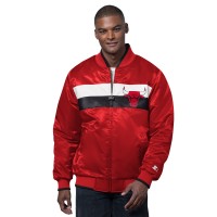 Chicago Bulls Starter Red/Black The Ambassador Satin Varsity Jacket